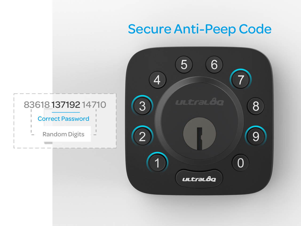 Ultraloq U-Bolt Bluetooth Enabled Keypad Smart Deadbolt Door Lock, Satin Nickel, Non-Fingerprint Version