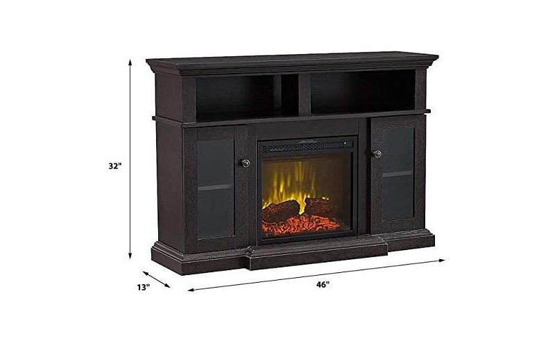 HearthPro Drew Electric Fireplace Media Console in Dark Mahogany - SP5720