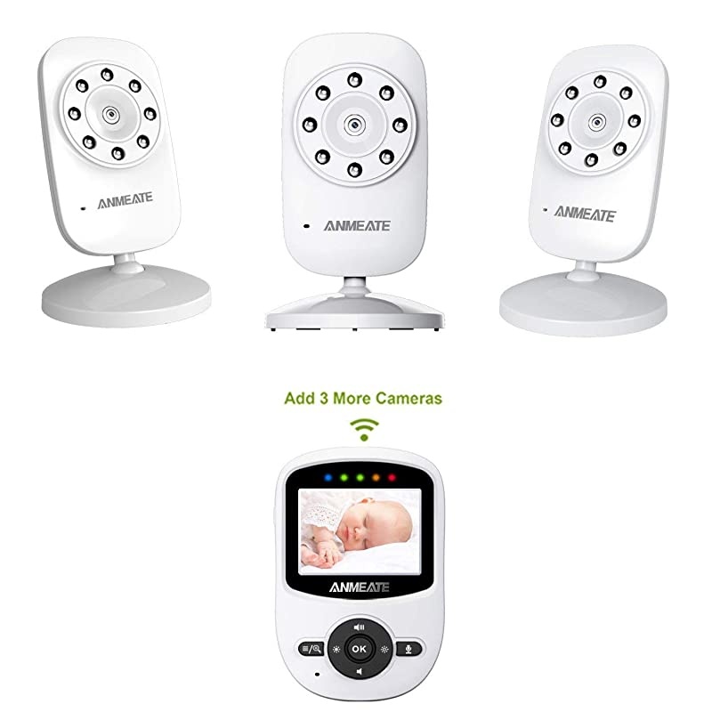 Video Baby Monitor with Digital Camera,  Digital 2.4Ghz Wireless Video Monitor with Temperature Monitor, 960ft Transmission Range, 2-Way Talk, Night Vision, High Capacity Battery