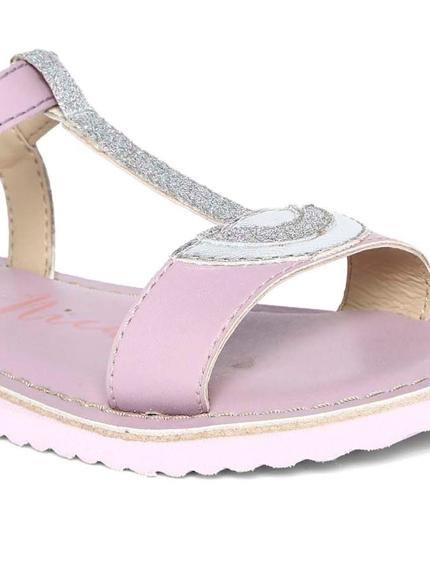 Aria Nica Kid's Magical Purple & Grey T-Strap Sandals