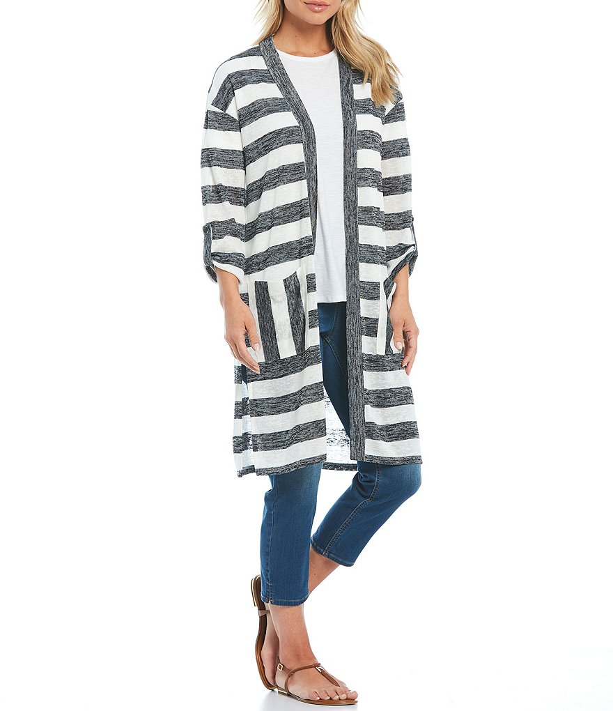 Westbound Two-Pocket 3/4 Roll Tab Sleeve Cardigan