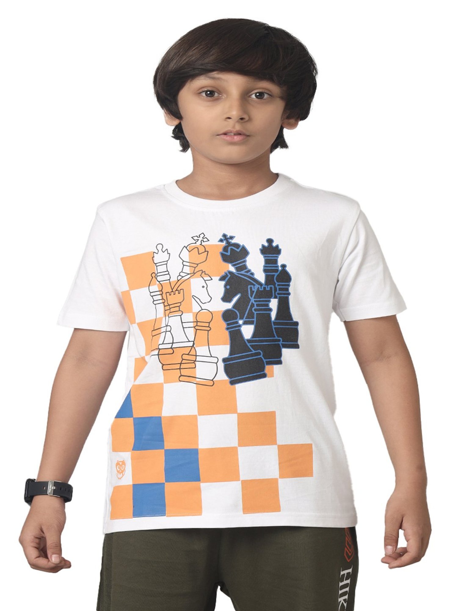 Under Fourteen Only Kids White Printed T-Shirt