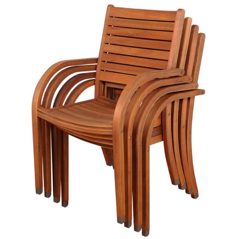 Arizona 9pc Patio Eucalyptus Wood Dining Set - International Home Miami