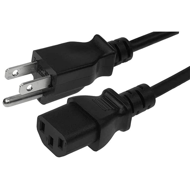 Feet 06 Meters 14AWG Heavy Duty 3 Prong Monitor Universal Power Cord Computer Power Cord ft 06M 3 conductor IEC30 C13 to NEMA 515P 15 Amp AC Power Cable CNE591544 10 Pack