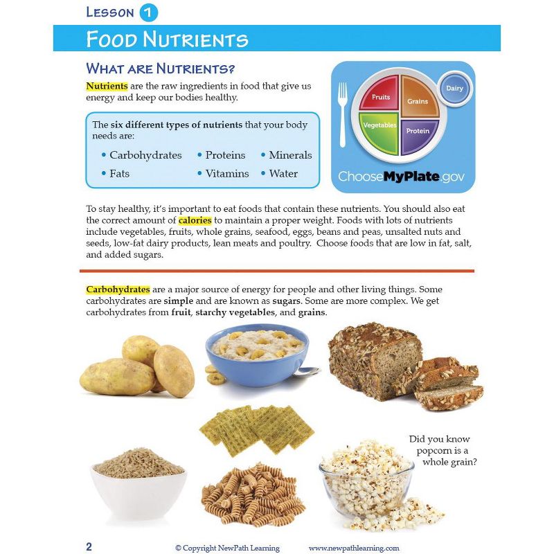 Sportime MyPlate Food & Nutrition Student Learning Guide, 44 Pages, Grade 1 to 4