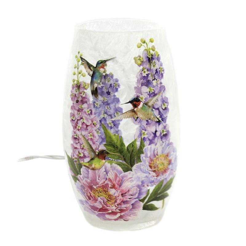 Stony Creek 7.0" Hummingbird Pre-Lit Vase Med Flowers Nectar  -  Novelty Sculpture Lights