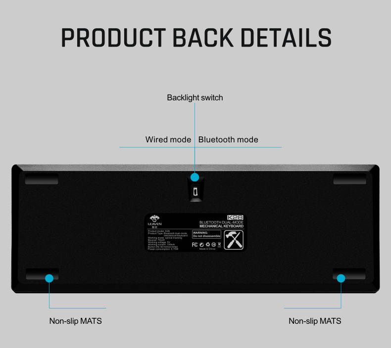 LEAVEN 61-key wired/wireless dual-mode bluetooth mechanical keyboard tablet phone mechanical bluetooth keyboard