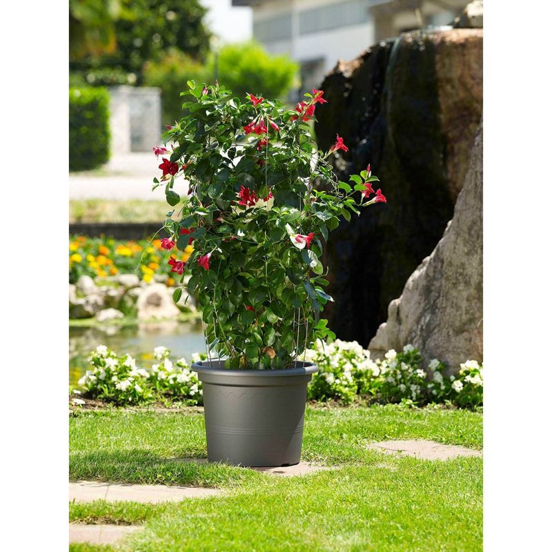 11.75" x 15.5" Indoor/Outdoor Resin Geo Planter Black - Alfresco Home LLC