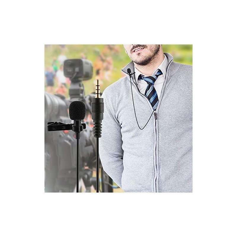 59 inch Wired Lavalier Lapel Microphone, 3Pack 3.5mm Portable Clip on Omnidirectional Mic Condenser for Recording Podcast PC Laptop Android iPhone YouTube Interview ASMR