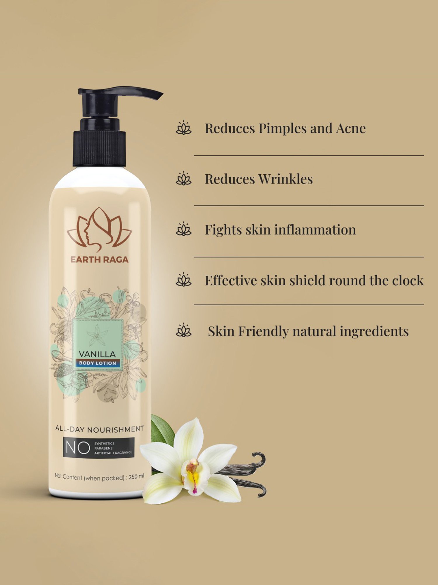 Earthraga Vanilla Body Lotion - 250 ml