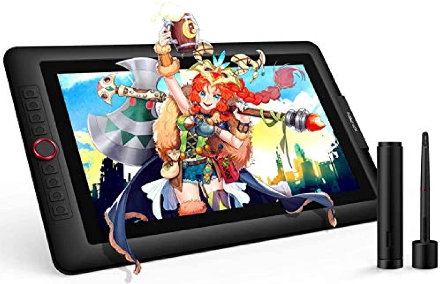 XP-PEN Artist15.6 Pro 15.6 Inch Drawing Pen Display Graphics Monitor Full-Laminated Technology Drawing Monitor with Tilt Function and Red Dial (8192 Levels Pen Pressure, 120% sRGB) (Artist15.6Pro)