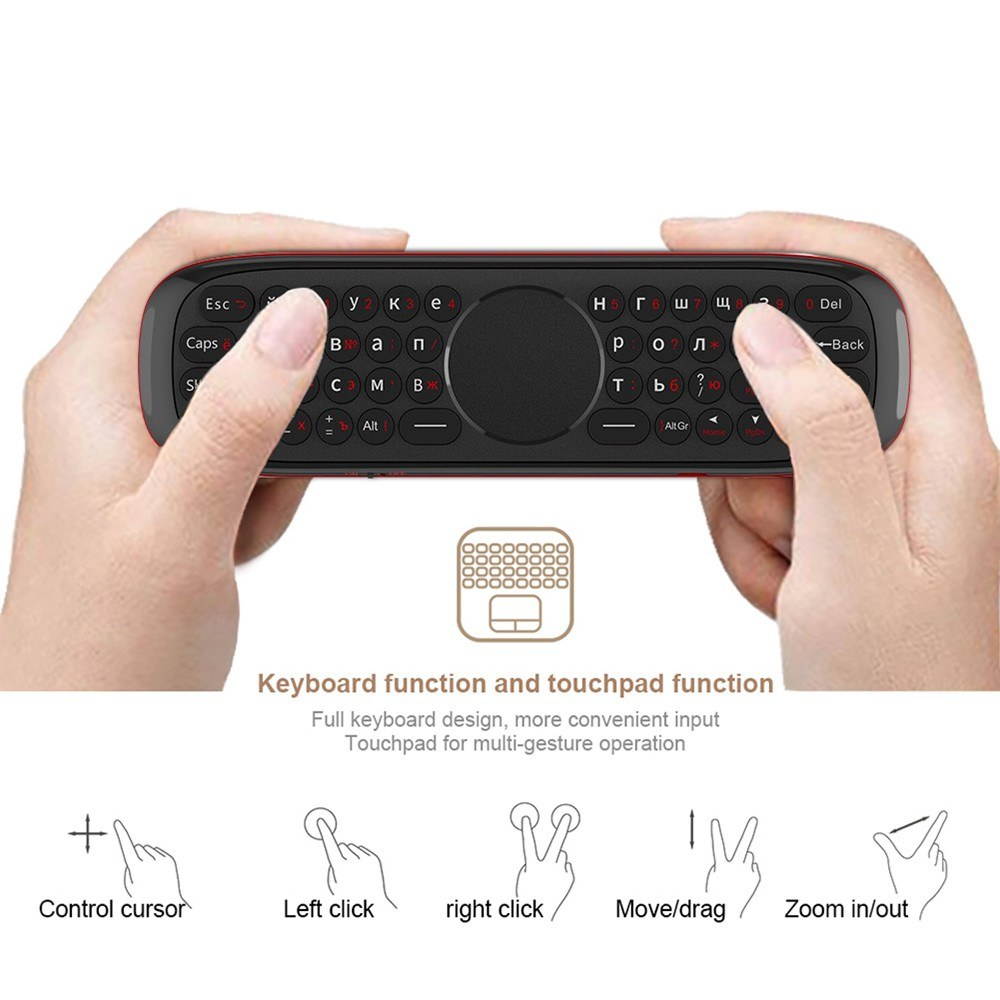 Wechip W2 2.4G Air Mouse Wireless Keyboard with Touchpad Mouse Infrared Remote Control for Android TV BOX PC Projector