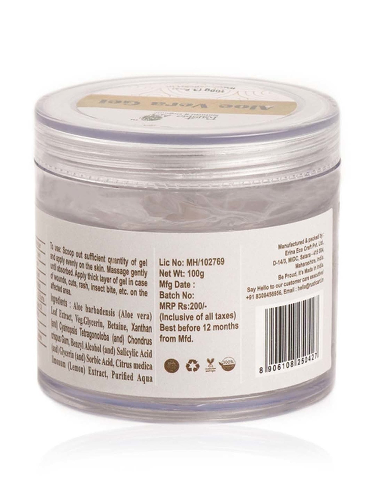 Rustic Art Aloe Vera Lemon Gel - 100 gm