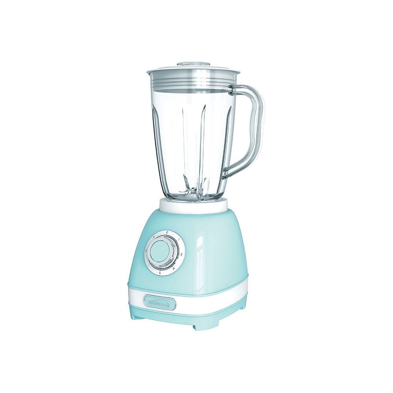 Brentwood JB-330BL Retro 2 Speed and Pulse Electric Kitchen Blender w/ Glass Jar and Stainless Steel Blades for Smoothies, Shakes, and More, Blue