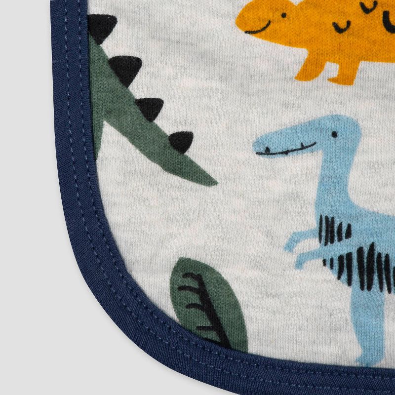 Gerber Baby Boys' 4pk Dino Interlock and Terry Burp Cloth Set - Gray