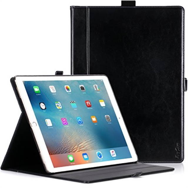 ProCase iPad Pro 12.9 Case - Premium Stand Case Folio Cover for Apple iPad Pro 12.9 Inch (Both 2017 and 2015 models), with Apple Pencil Holder (Black)