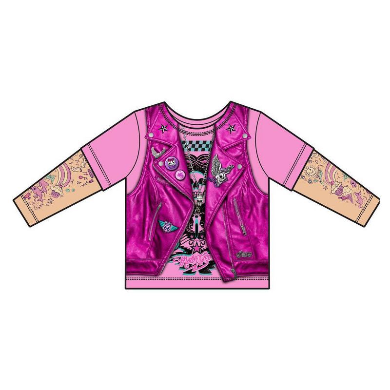 Faux Real Toddler Girls' Biker Girl Costume T-Shirt Pink 3T
