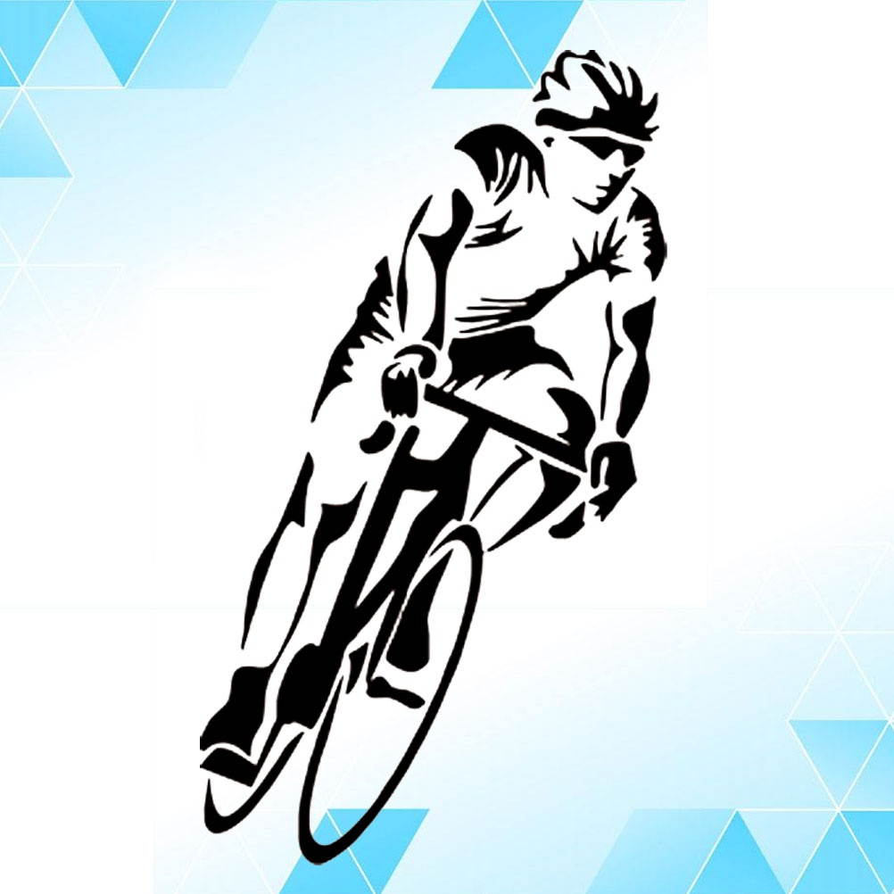 1pc Wall Hanging Sticker Cycling Man Decals Sports Style Mural Waterproof Wall Pasters for Home Hotel Dorm