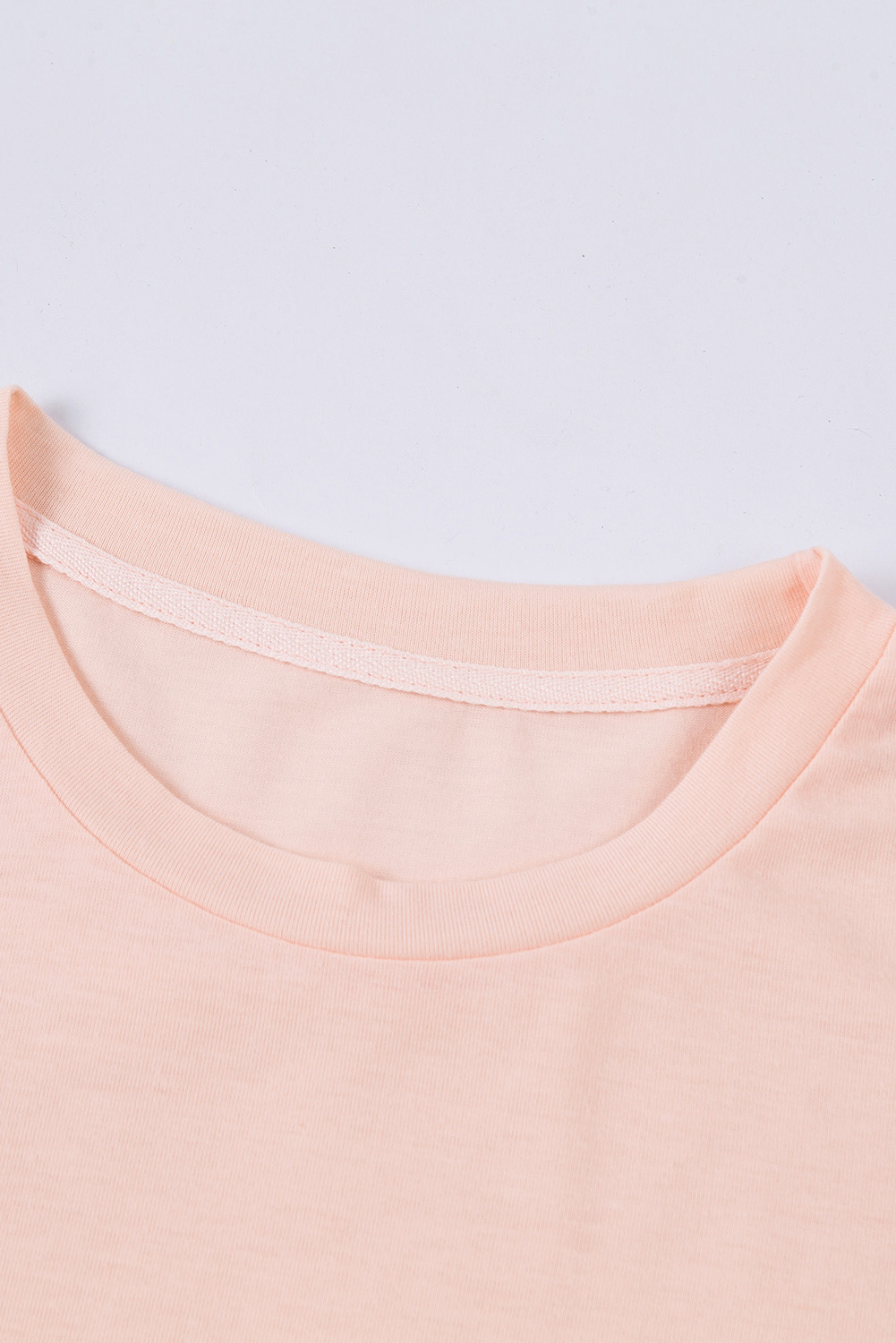 Blank T Shirt - Pink Casual Solid Color Crew Neck Tee Customized