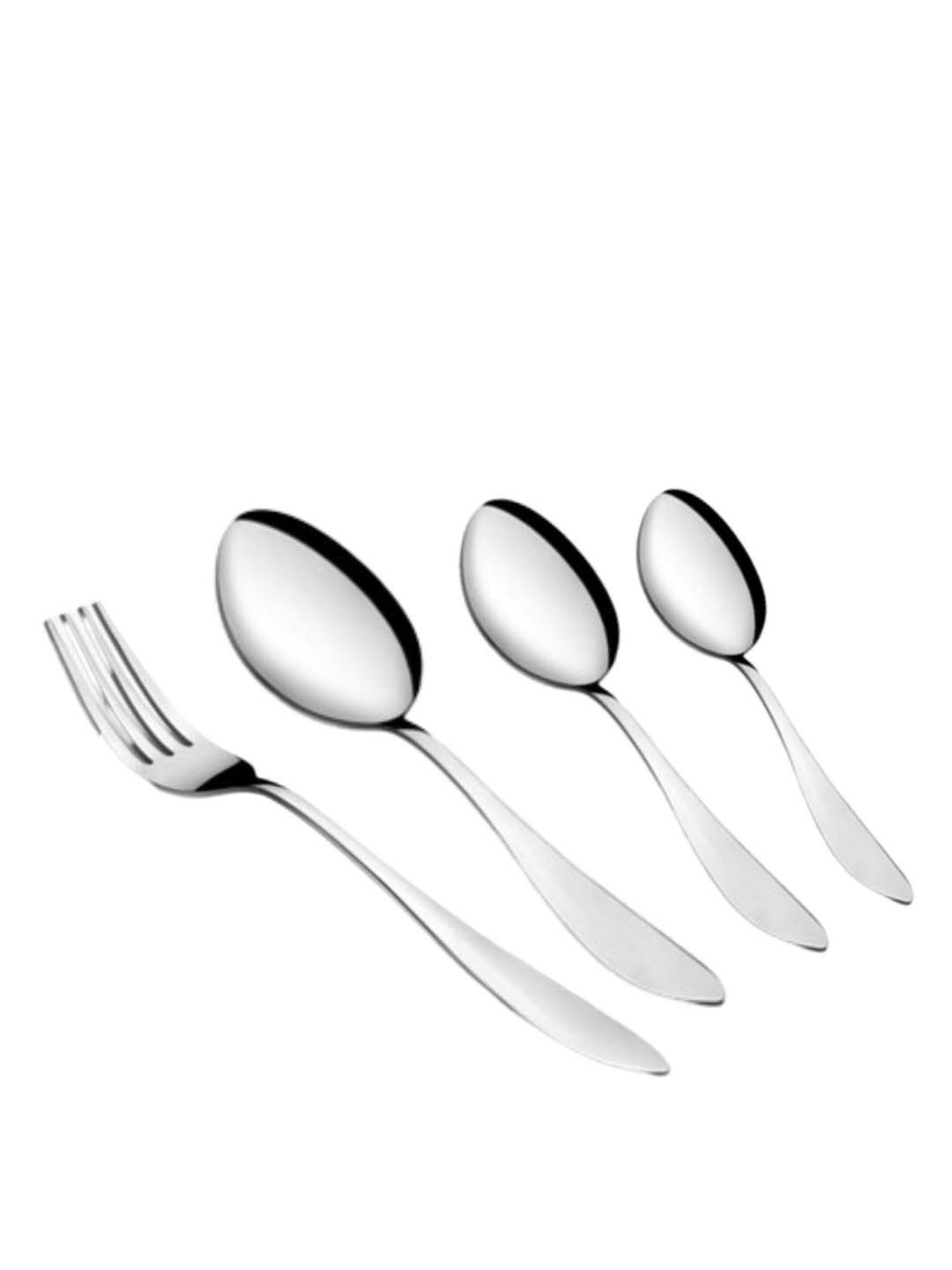 FnS Orchid Silver Stainless Steel Cutlery - Set of 24