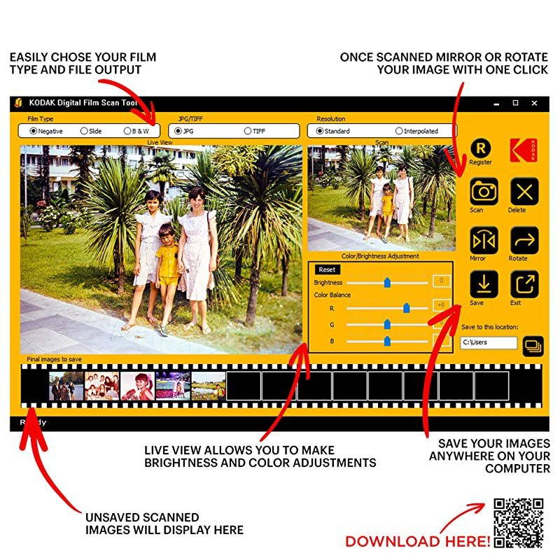 FSONE 22MP Ultra HighResolution 35mm Negative Film amp Slide Converter Scanner w 24quot TFT LCD No Computer or Software Required TV Out Cable Included amp Worldwide Voltage 110V240V AC Adapter