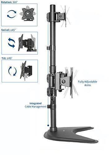VIVO Quad LCD Monitor Desk Stand Mount Free-Standing 3 + 1 = 4 Screens up to 24" (STAND-V004Z)