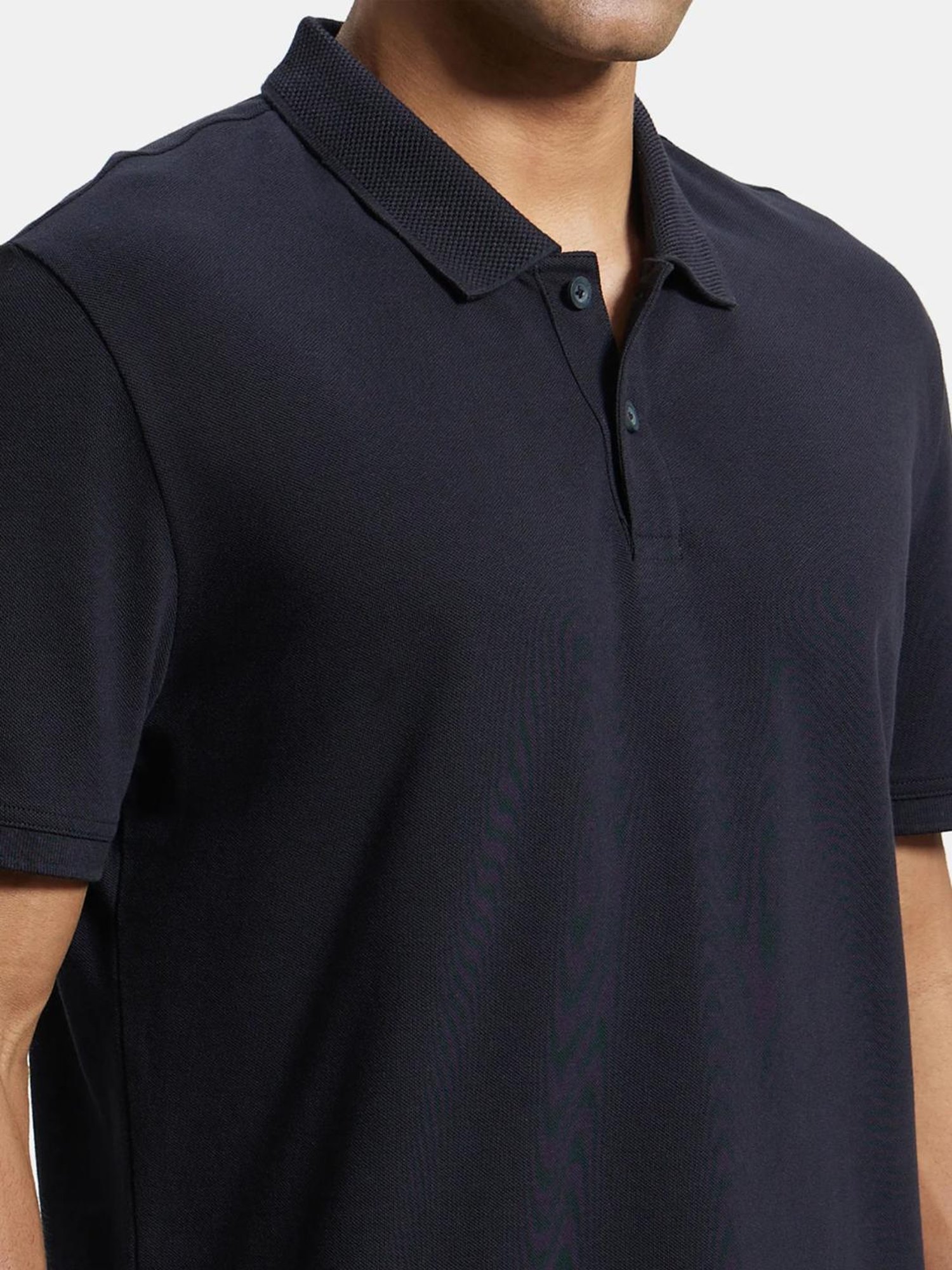 Jockey AM35 Men's Super Combed Cotton Rich Pique Fabric Solid Half Sleeve Polo T-Shirt