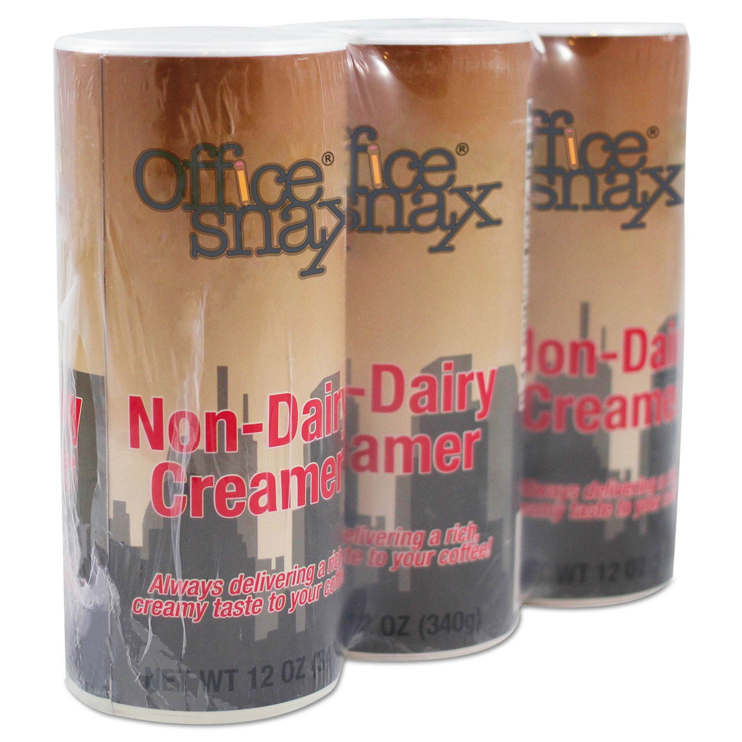 Office Snax Reclosable Powdered Non-Dairy Creamer 12 oz Canister 3/Pack 00020G