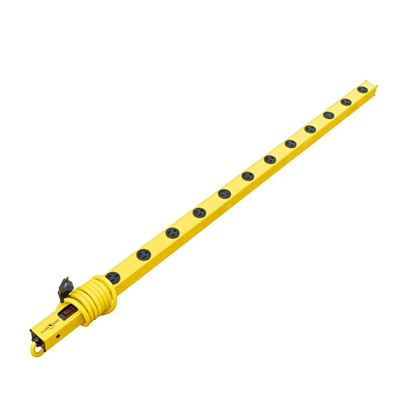 jacket 5154 4Foot Metal Power Strip With 510J Surge Protector and Resettable Circuit Breaker Featuring 12 Outlets with 6Foot Cord