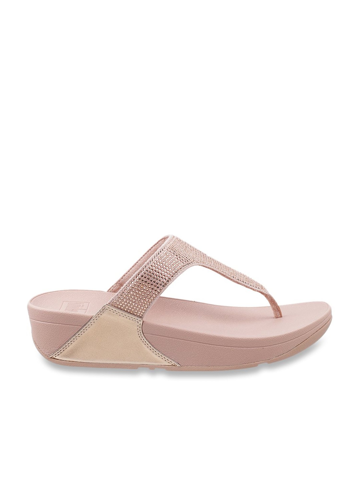 FitFlop Women's Rose Gold Thong Wedges