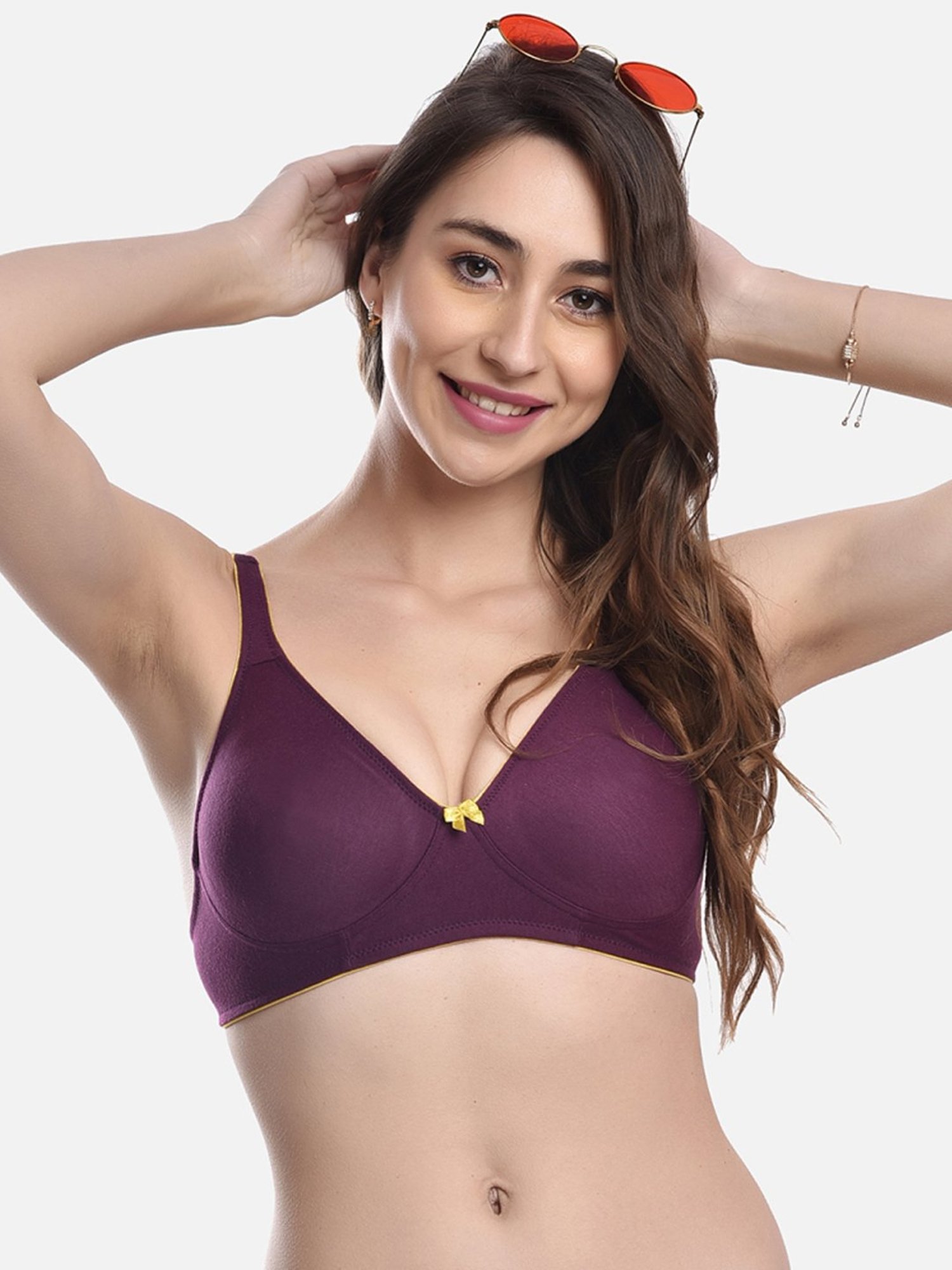 FIMS: Fashion is my Style Green & Purple Everyday Bras - Pack Of 2