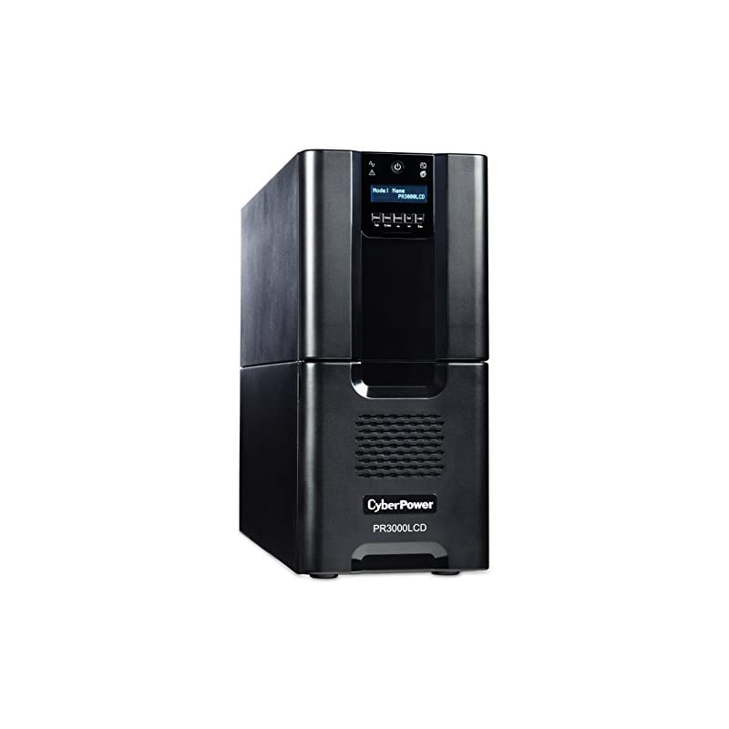 PR3000LCD Smart App Sinewave UPS System, 3000VA/2700W, 10 Outlets, AVR, Tower Black