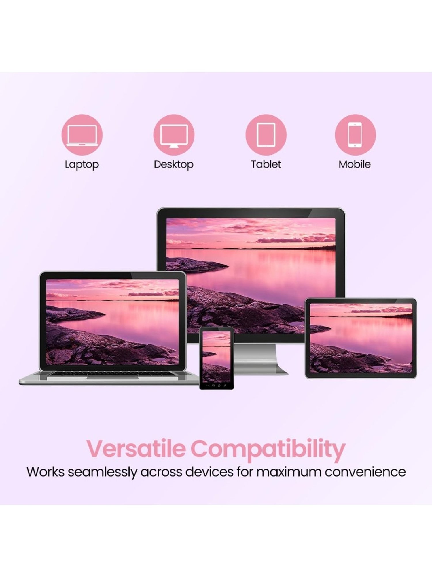 Portronics Bubble Square Wireless Keyboard (Pink)