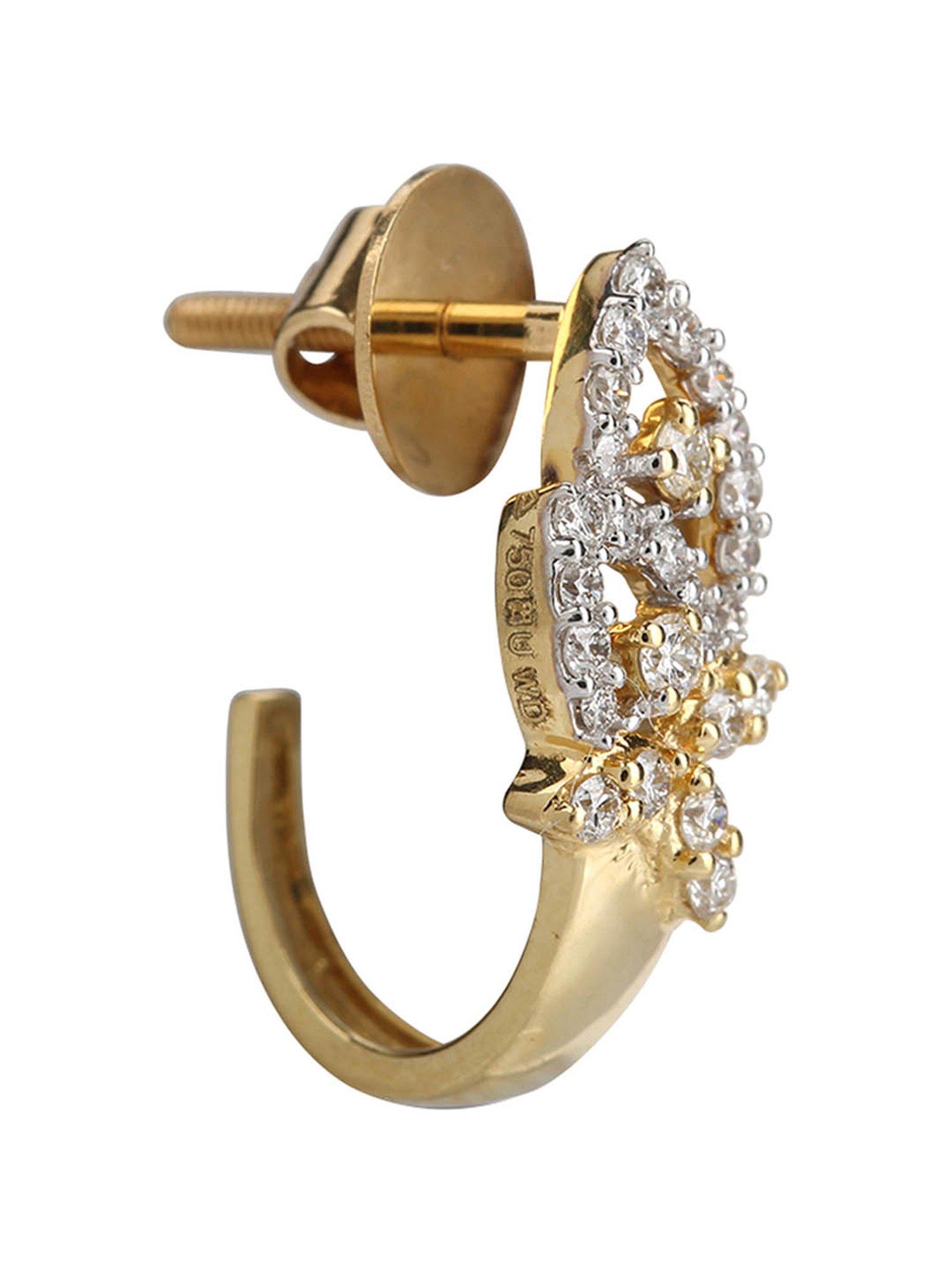 Waman Hari Pethe Jewellers 18k Gold & Diamond Earrings