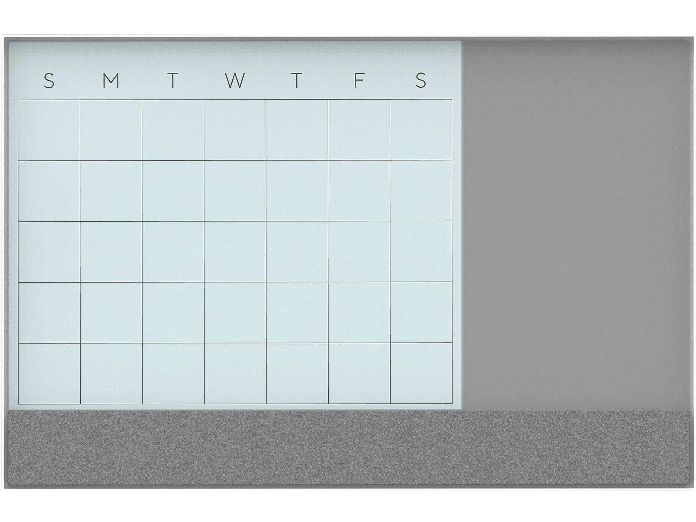 U Brands 3196U0001 3-in-1 Glass Dry Erase Calendar Board
