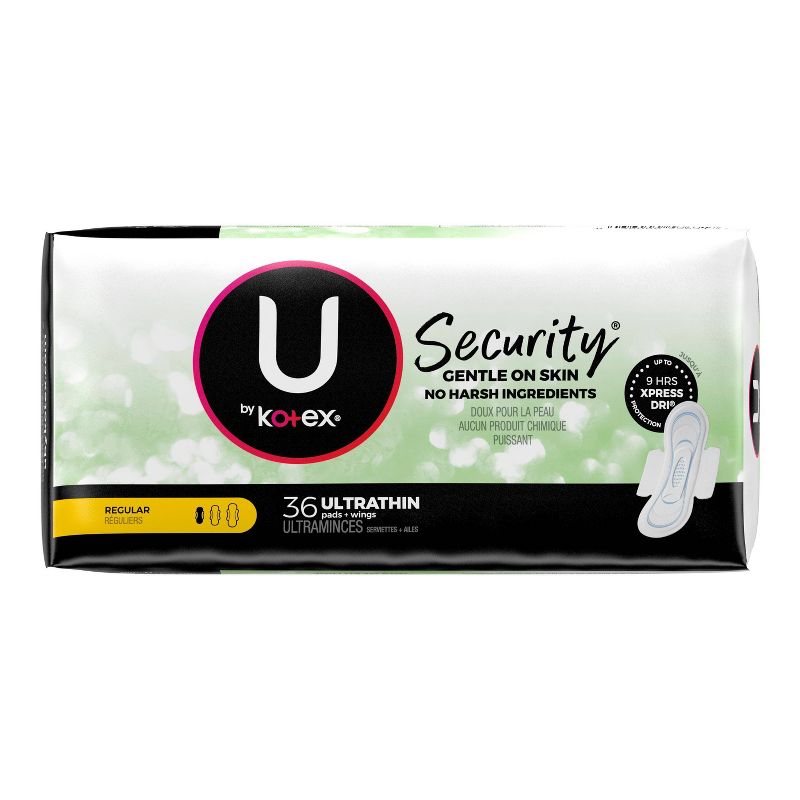 U by Kotex Security Ultra-Thin Regular Maxi Pads - 36ct