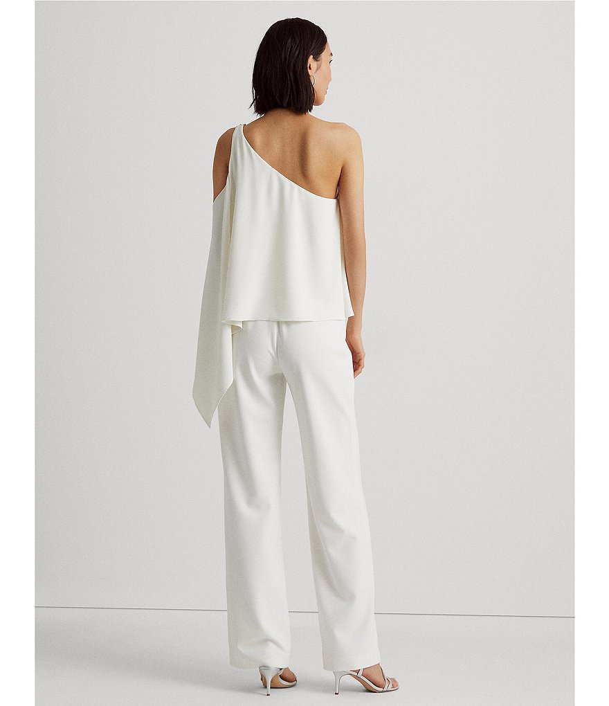 Ignite Evenings Foil Trim Asymmetric Cape Jumpsuit