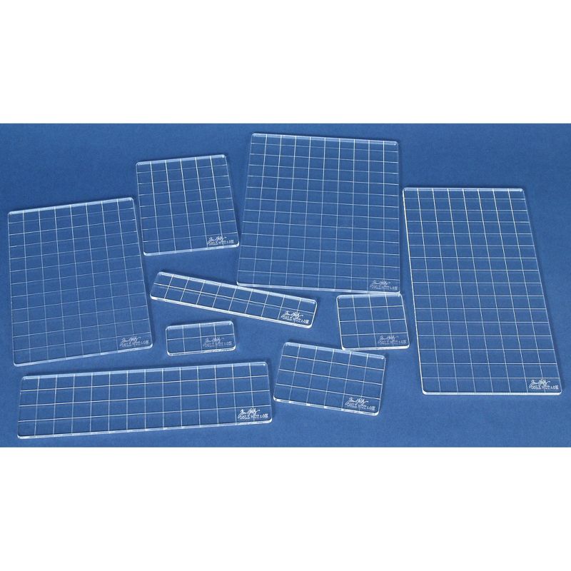 Tim Holtz Acrylic Stamping Grid Blocks 9/Pkg