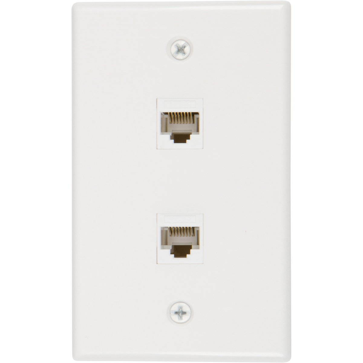 Buyer's Point 2 Port Cat6 Wall Plate, Female-Female with Single Gang Low Voltage Mounting Bracket Device Pack of 2 White 2 Port