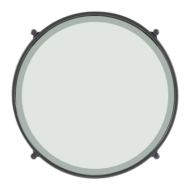 Carlo Round End Table with Glass Top Black - Picket House Furnishings