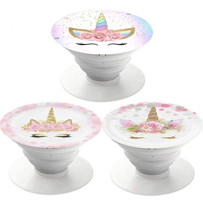 Phones and Tablets Stand 3 Pack Galaxy Rose Flower Unicorn Floral White