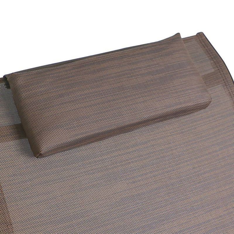 2pc Outdoor Reclining Chaise Lounge Chairs - Brown - Crestlive Products