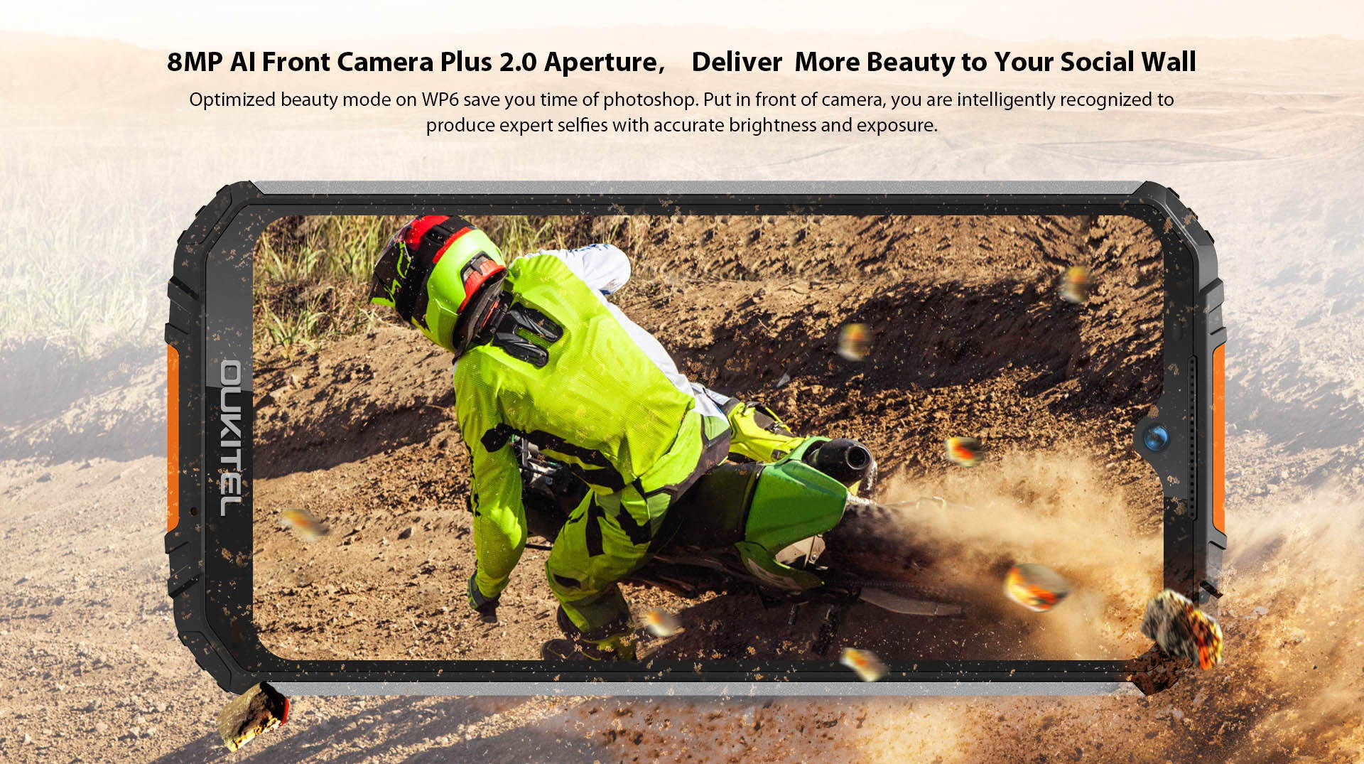 Rugged Mobile Phone (2020) OUKITEL WP6, with 10000 mAh Battery (18 W Fast Charge), 48 MP Quad Camera, Helio P70 6GB + 128GB, 6.3 Inch FHD + Gorilla Glass