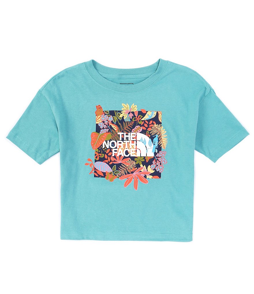 The North Face Little/Big Girls 5-18 Short-Sleeve Tropical Floral Fill Logo Tee