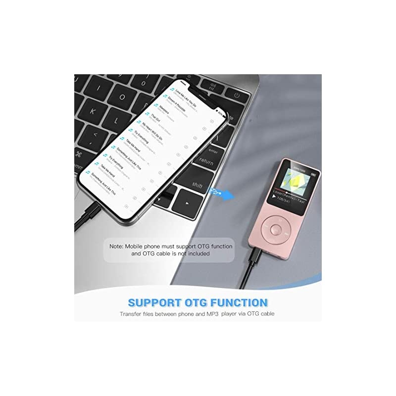 8GB MP3 Player  A02 70 Hours PlaybackMusic Player with FM RadioVoice Recorder for Sport Expandable Up to 128GB Rose Gold