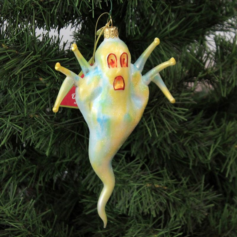 Morawski 7.0" Scaredy Ghost Ornament Halloween Free Blown  -  Tree Ornaments