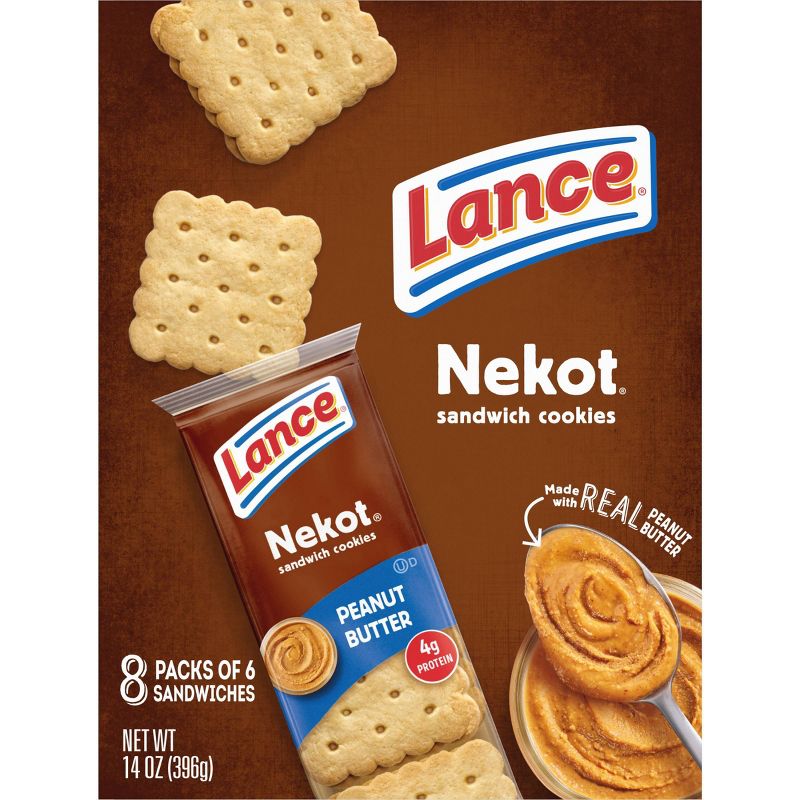 Lance Nekot Peanut Butter On-The-Go Sandwich Cookies - 8ct
