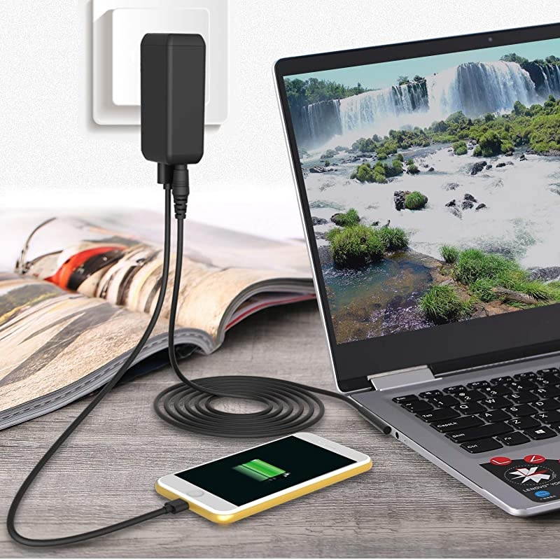 Microsoft Surface Pro Charger 65W Portable Mini Charger for Microsoft Surface Pro 3 4 5 6 2017 TabletSurface LaptopSurface BookSurface Go W 66ft Power Cord USB Charging Port