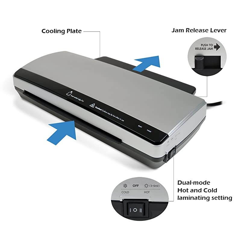 LM992HC Dual Mode Thermal & Cold Laminator, 9" Max Width, Quick Warm-Up, White