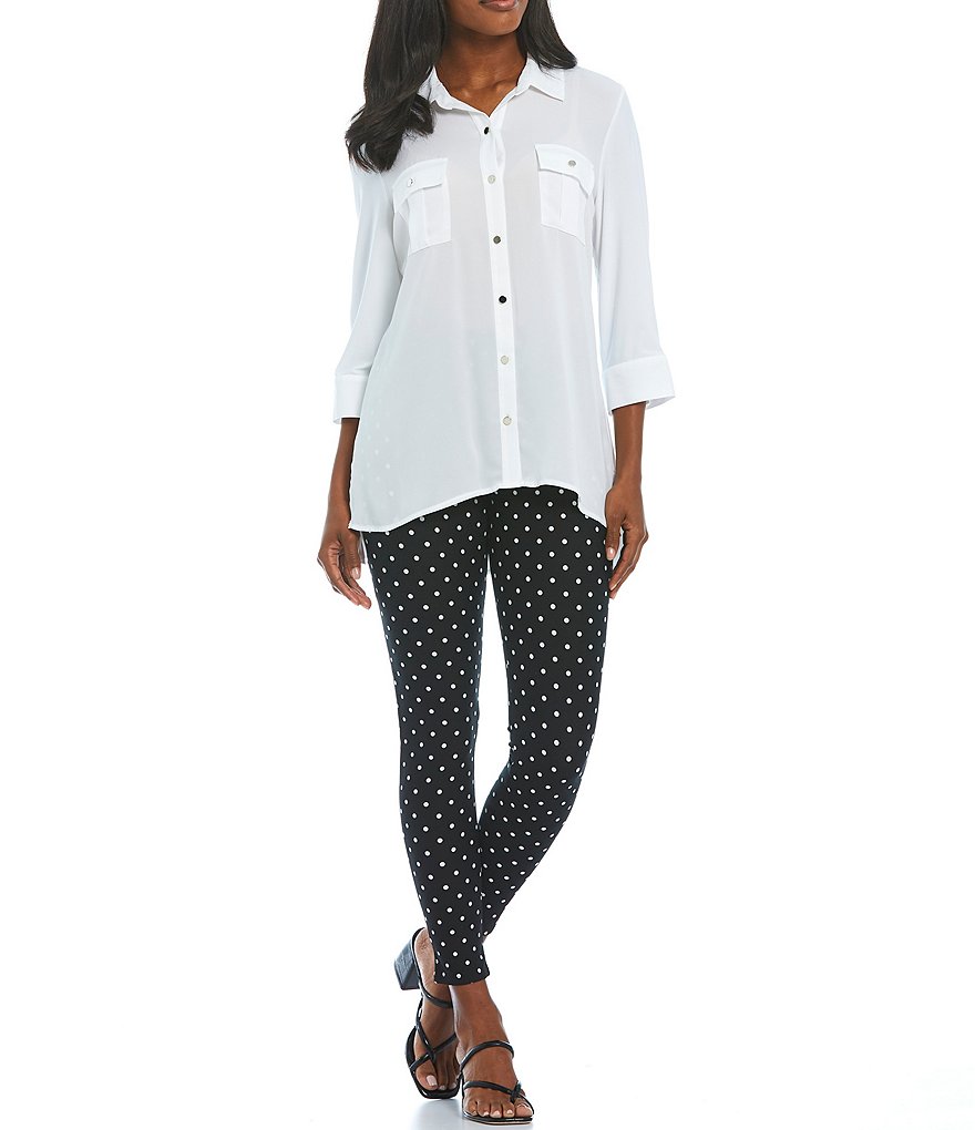 Slim Factor by Investments Polka Dot Print Classic Waist Pull-On Legging